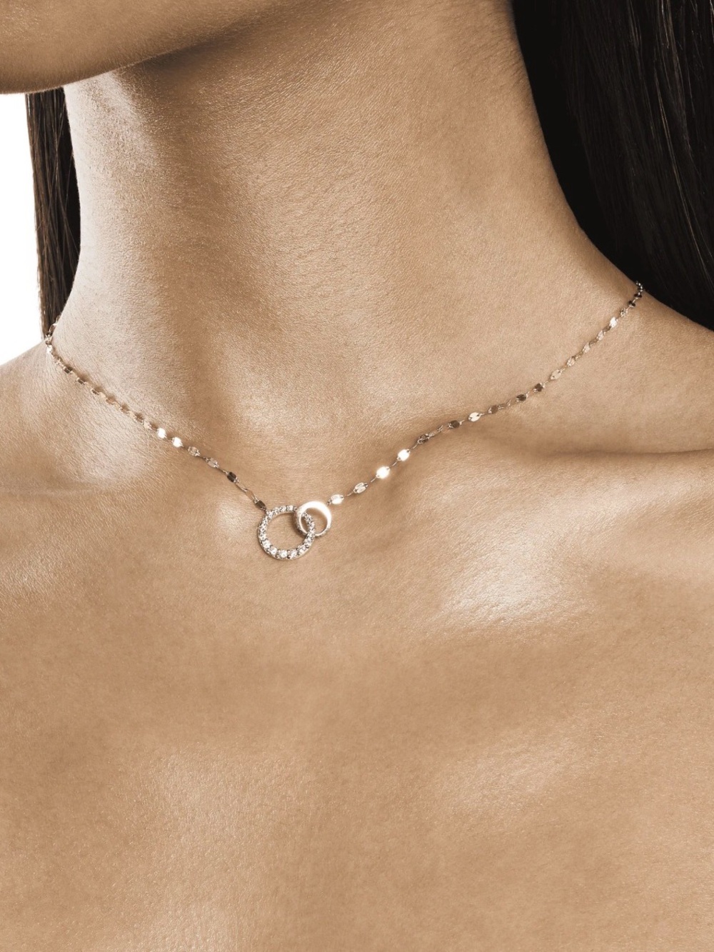 Lana interlocking necklace in white gold